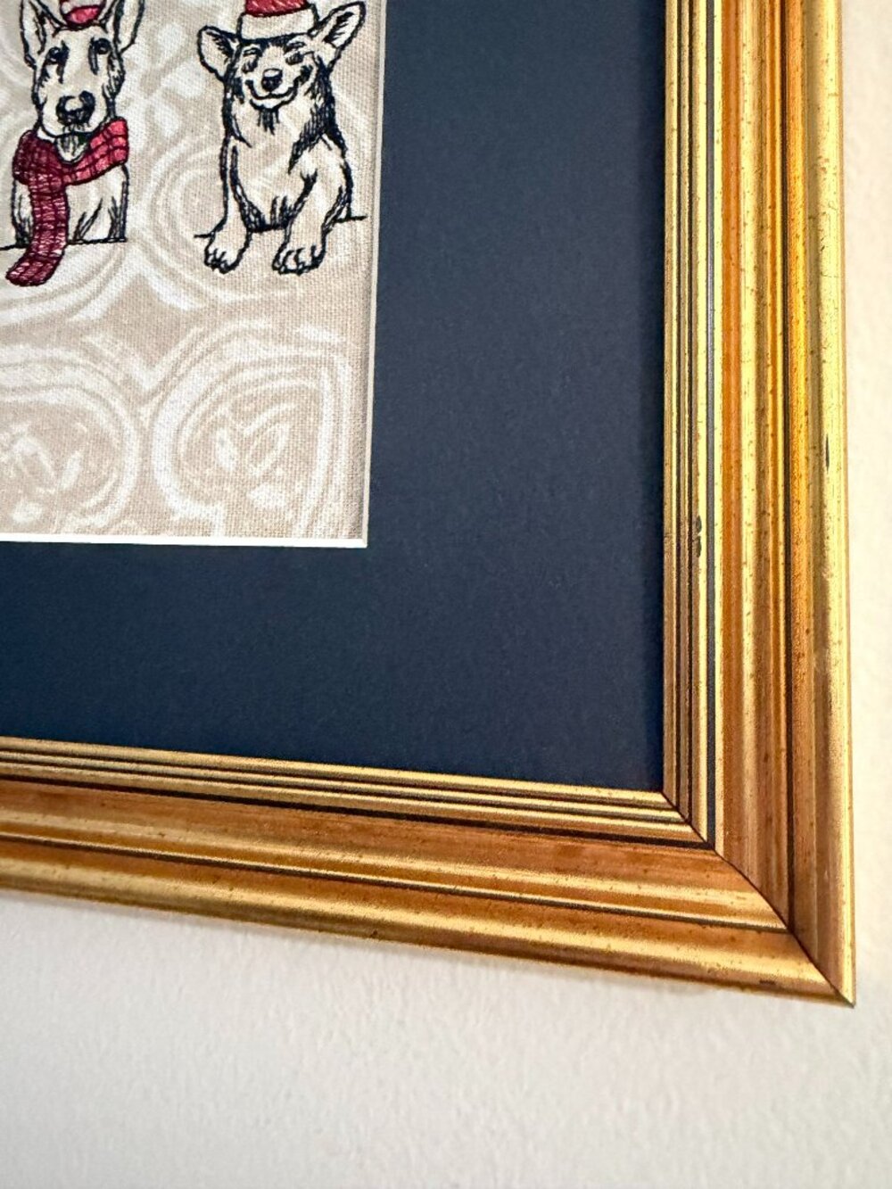 Homemade Holiday Dogs Framed Embroidery Art 11X14 - Picture 4 of 7